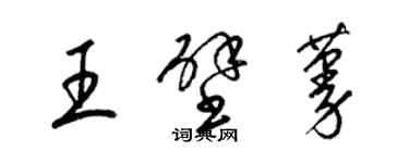 梁錦英王壁蔓草書個性簽名怎么寫