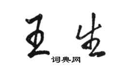 駱恆光王生行書個性簽名怎么寫