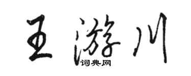 駱恆光王游川行書個性簽名怎么寫