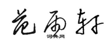 駱恆光范雨軒草書個性簽名怎么寫