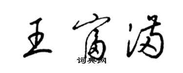 梁錦英王富滿草書個性簽名怎么寫