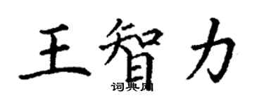 丁謙王智力楷書個性簽名怎么寫