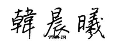 王正良韓晨曦行書個性簽名怎么寫