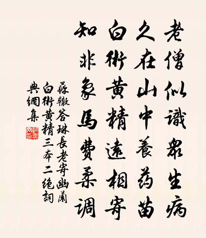 蘇轍答琳長老寄幽蘭白朮黃精三本二絕書法作品欣賞