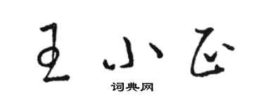 駱恆光王小正草書個性簽名怎么寫