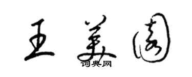 梁錦英王美園草書個性簽名怎么寫