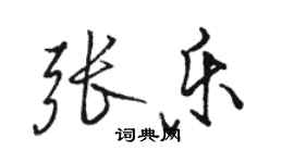 駱恆光張樂行書個性簽名怎么寫
