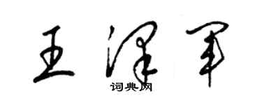 梁錦英王澤軍草書個性簽名怎么寫