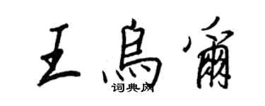 王正良王烏爾行書個性簽名怎么寫