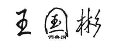 駱恆光王國彬行書個性簽名怎么寫