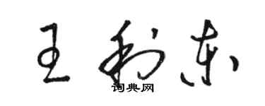 駱恆光王利東草書個性簽名怎么寫