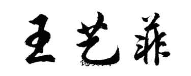 胡問遂王藝菲行書個性簽名怎么寫