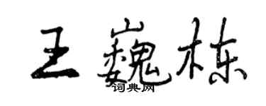 曾慶福王巍棟行書個性簽名怎么寫