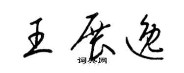 梁錦英王展逸草書個性簽名怎么寫