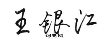 駱恆光王銀江行書個性簽名怎么寫