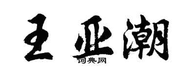 胡問遂王亞潮行書個性簽名怎么寫