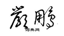 曾慶福嚴鵬草書個性簽名怎么寫