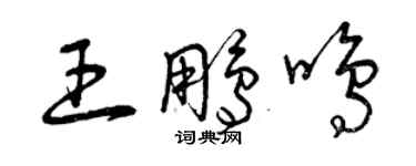 曾慶福王鵬鳴草書個性簽名怎么寫