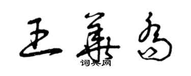 曾慶福王華喬草書個性簽名怎么寫