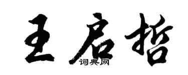 胡問遂王啟哲行書個性簽名怎么寫
