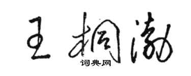 駱恆光王桐渤草書個性簽名怎么寫