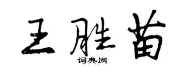 曾慶福王勝苗行書個性簽名怎么寫