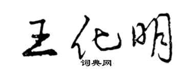 曾慶福王化明行書個性簽名怎么寫