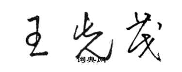 駱恆光王先茂草書個性簽名怎么寫