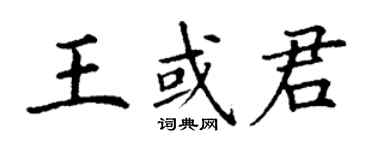 丁謙王或君楷書個性簽名怎么寫