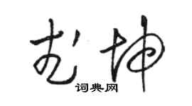 駱恆光武坤草書個性簽名怎么寫