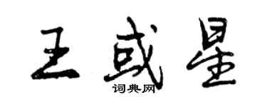 曾慶福王或星行書個性簽名怎么寫