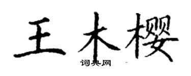 丁謙王木櫻楷書個性簽名怎么寫