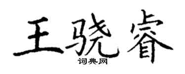 丁謙王驍睿楷書個性簽名怎么寫