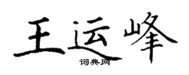 丁謙王運峰楷書個性簽名怎么寫