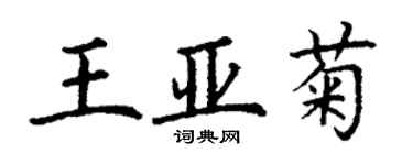 丁謙王亞菊楷書個性簽名怎么寫