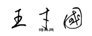 梁錦英王才國草書個性簽名怎么寫