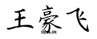 丁謙王豪飛楷書個性簽名怎么寫