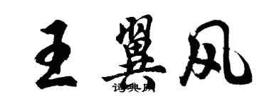 胡問遂王翼風行書個性簽名怎么寫