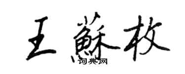 王正良王蘇枚行書個性簽名怎么寫