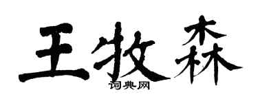 翁闓運王牧森楷書個性簽名怎么寫