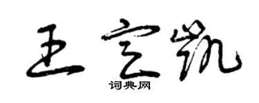 曾慶福王定凱草書個性簽名怎么寫