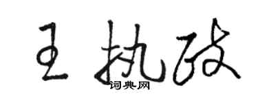 駱恆光王執政草書個性簽名怎么寫