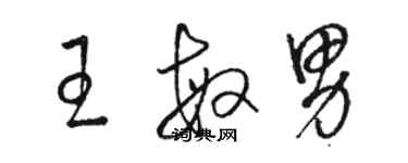 駱恆光王敏男草書個性簽名怎么寫