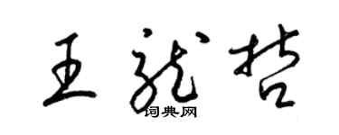 梁錦英王龍哲草書個性簽名怎么寫