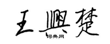 王正良王興楚行書個性簽名怎么寫