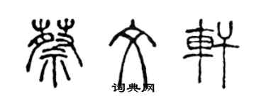 陳聲遠蔡文軒篆書個性簽名怎么寫