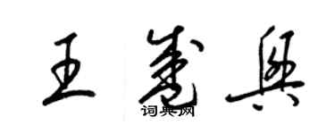 梁錦英王盛興草書個性簽名怎么寫