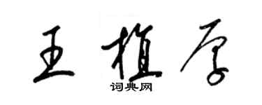 梁錦英王植厚草書個性簽名怎么寫