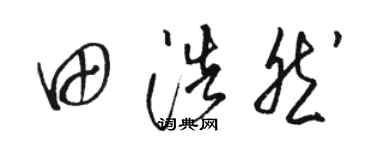 駱恆光田浩然草書個性簽名怎么寫