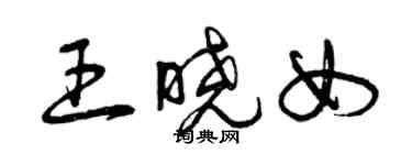 曾慶福王曉女草書個性簽名怎么寫